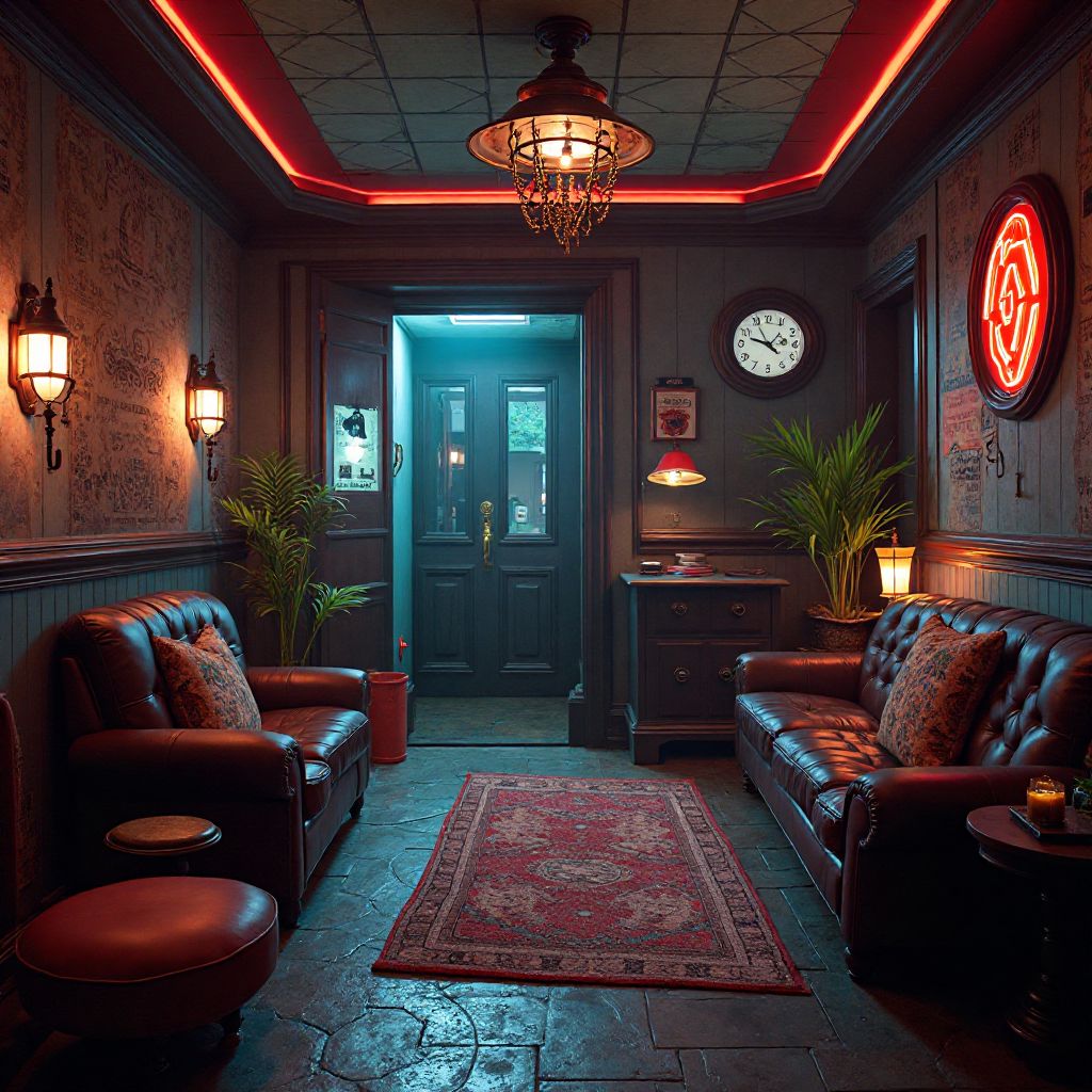 Themed escape room interior